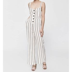 NWT Stelen | White and Tan Striped Jumpsuit